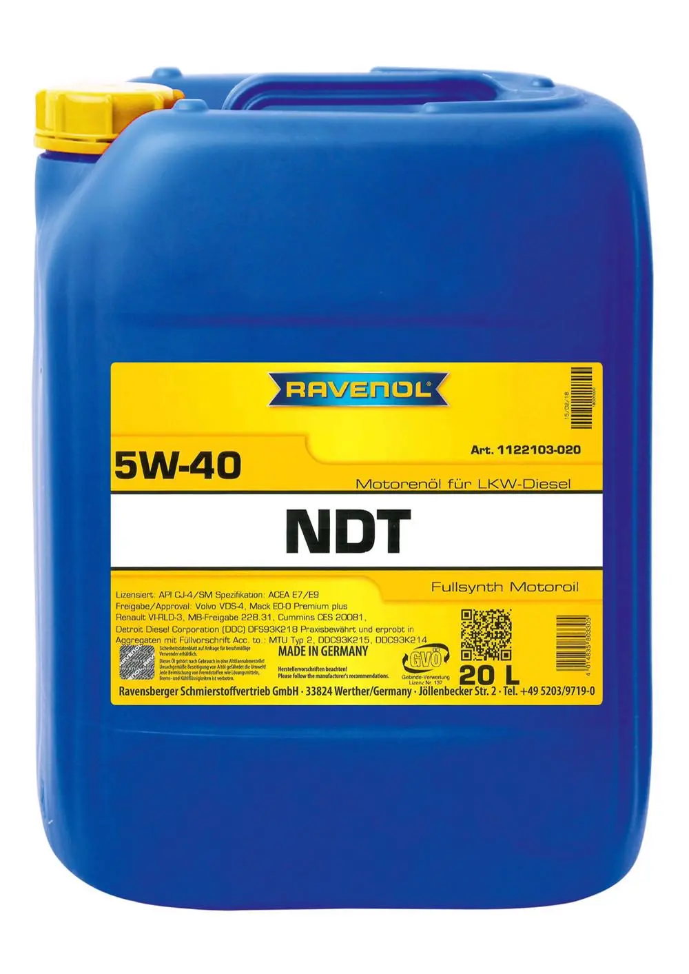 RAV  NDT  SAE 5W-40  20 L