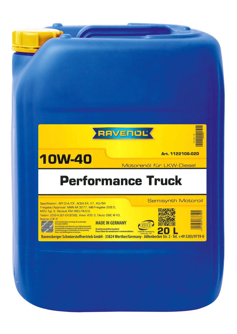 RAV  Performance Truck SAE 10W-40  20 L