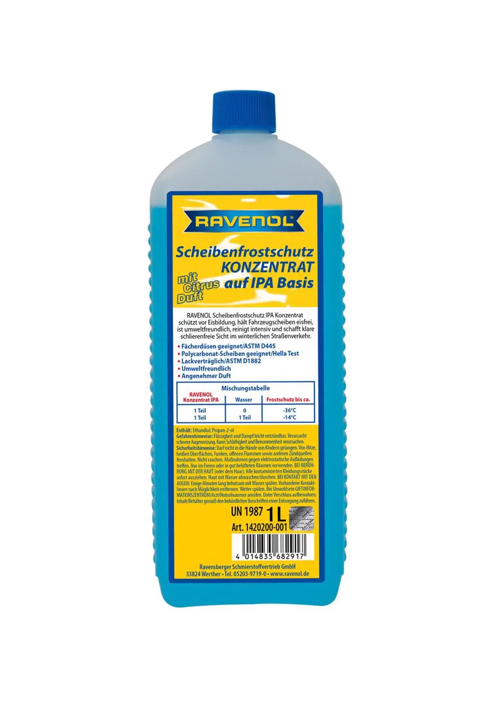 RAV  Solutie parbriz concentrata Scheibenfrostschutz IPA Konzentrat 1 L