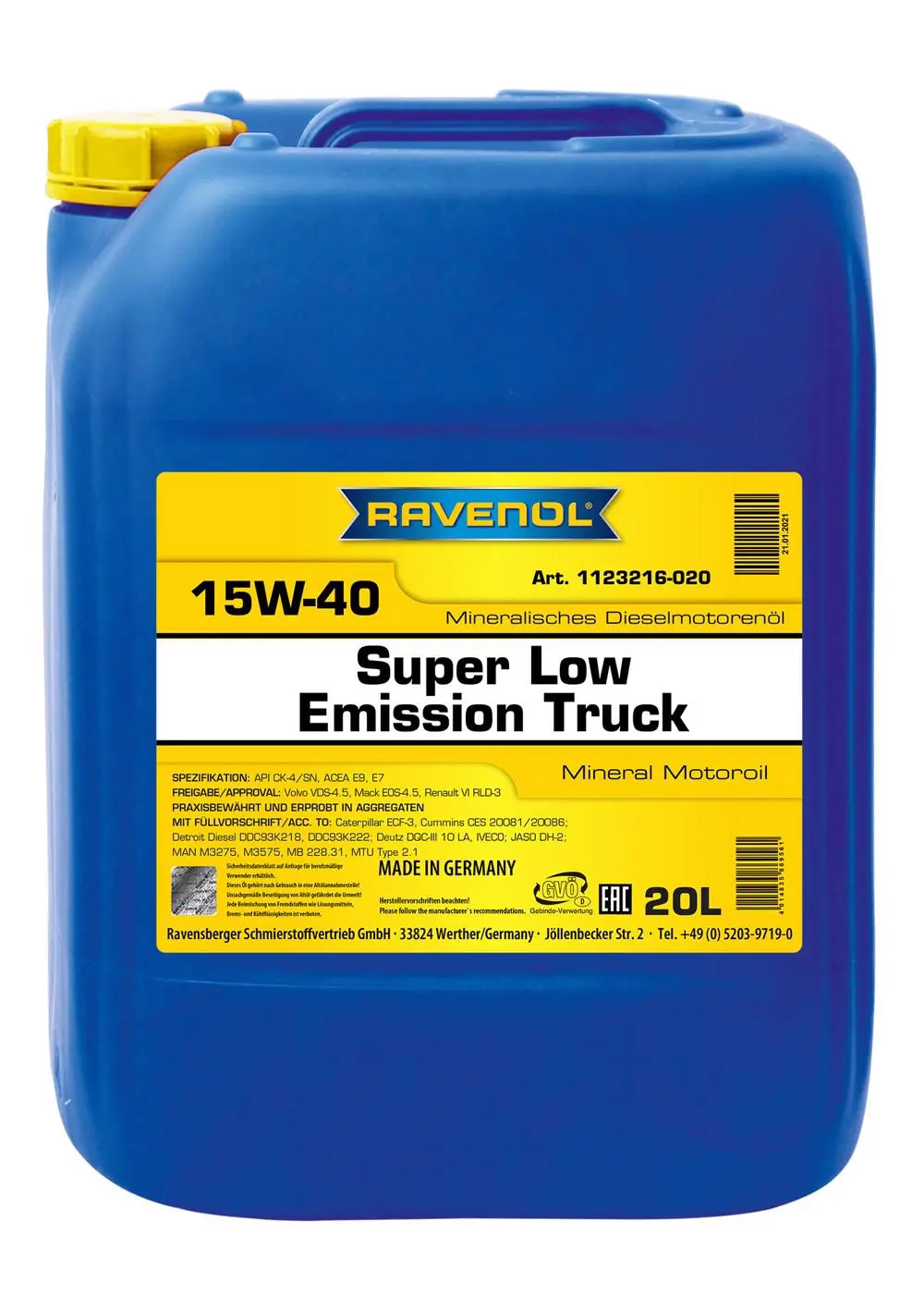 RAV  Super Low Emission Truck SAE 15W-40  20 L