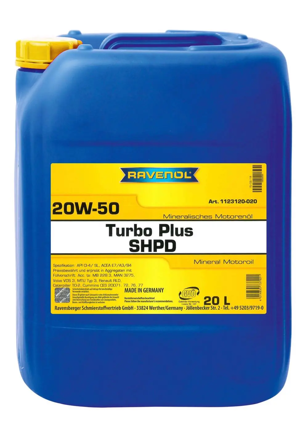 RAV  Turbo Plus SHPD SAE 20W-50  20 L