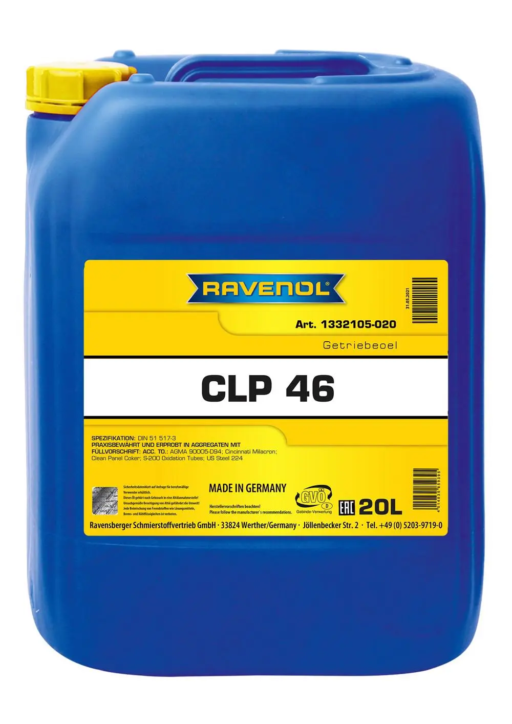 RAVENOL Getriebeöl CLP 46  20 L