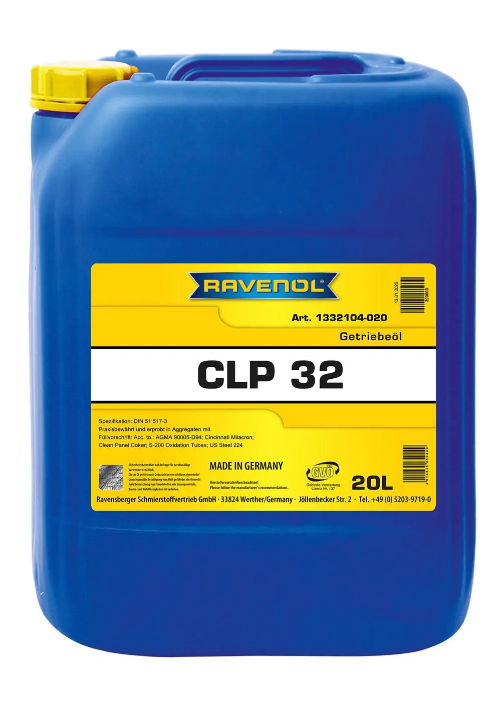 RAVENOL Getriebeoel CLP 32  20 L