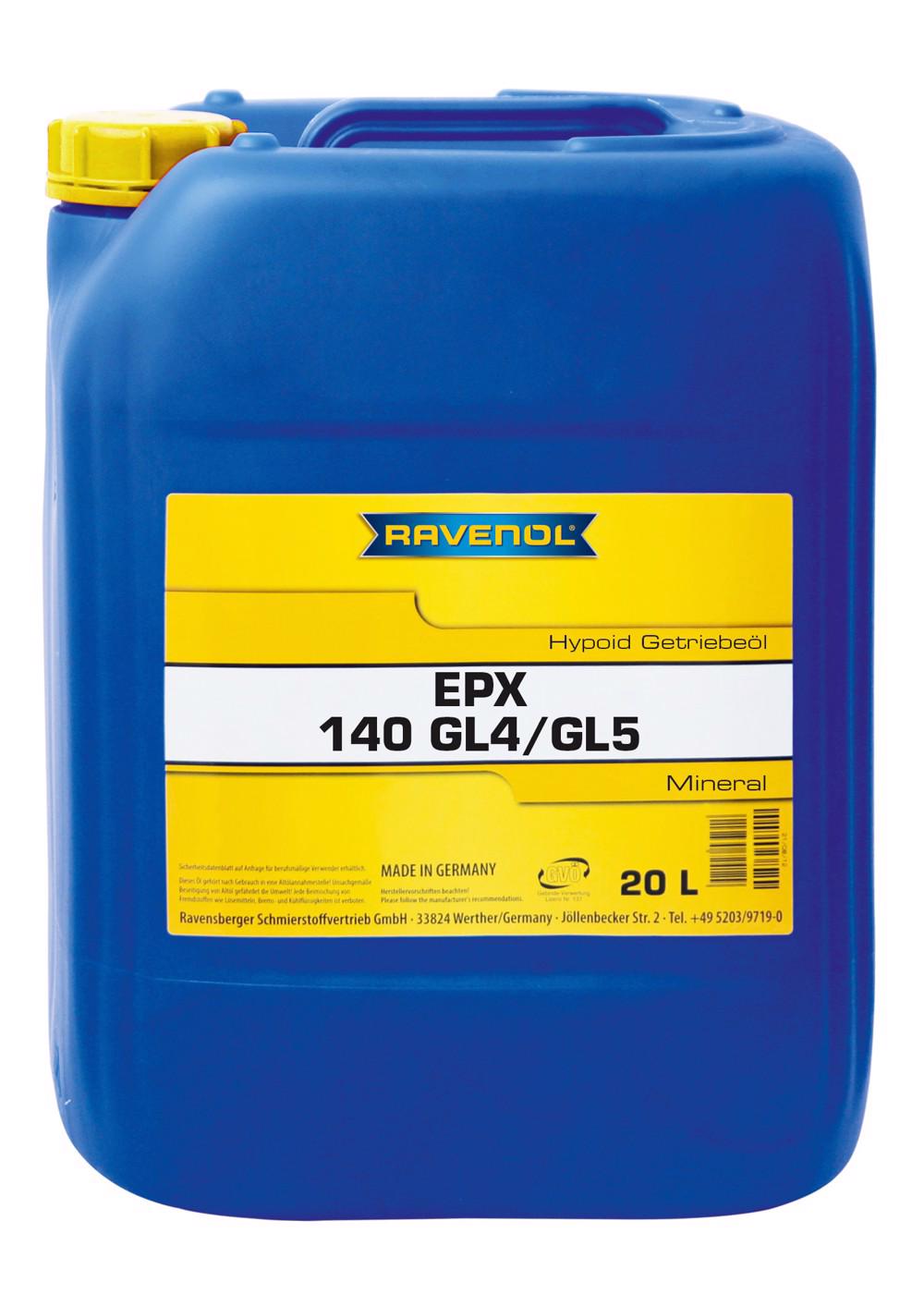 RAVENOL Getriebeoel EPX SAE 140 GL4/GL5  20 L