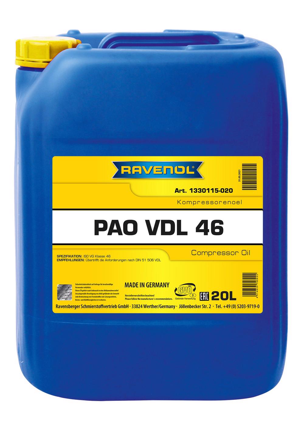 RAVENOL Kompressorenoel PAO VDL 46  20 L