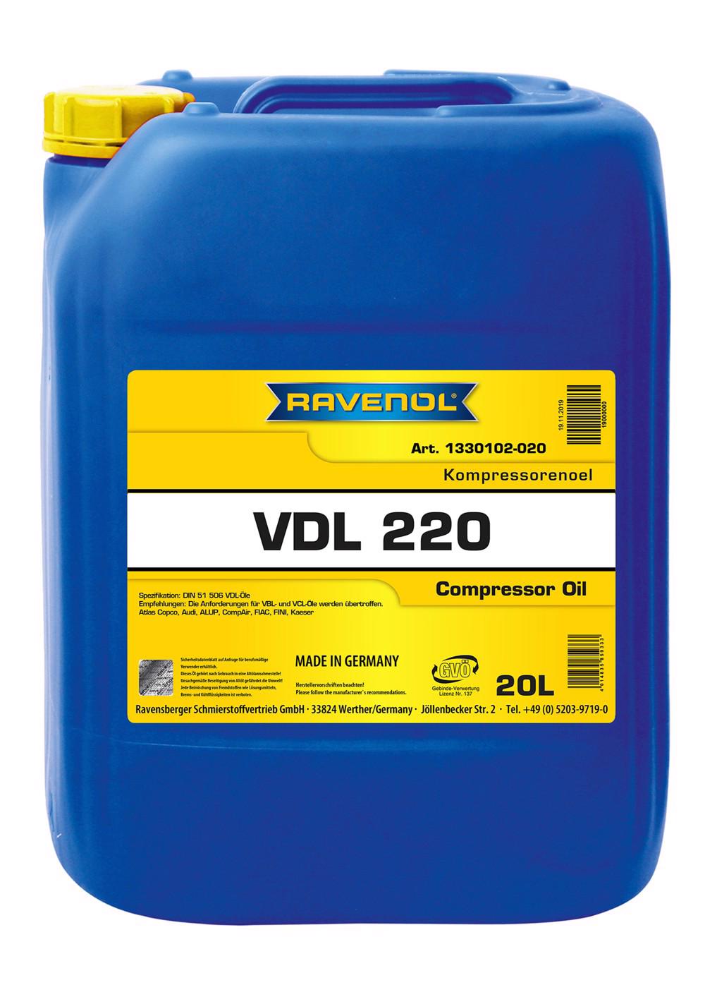 RAVENOL Kompressorenoel VDL 220  20 L