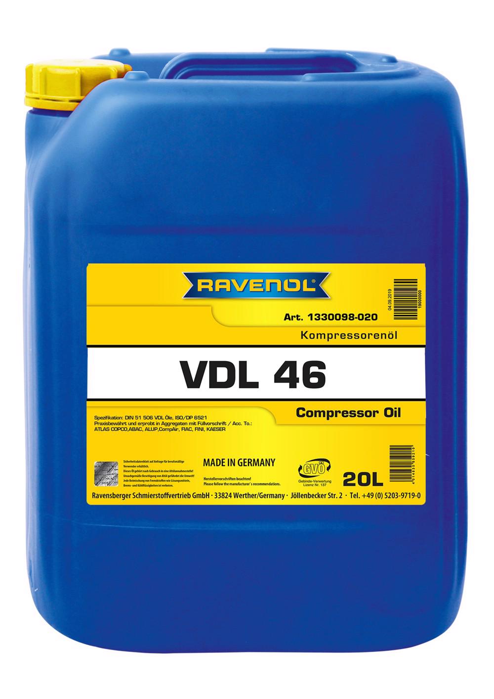 RAVENOL Kompressorenoel VDL 46  20 L