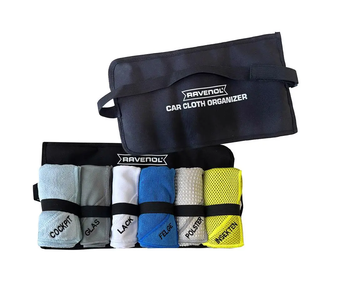 RAVENOL Organizator cu set de lavete din microfibră