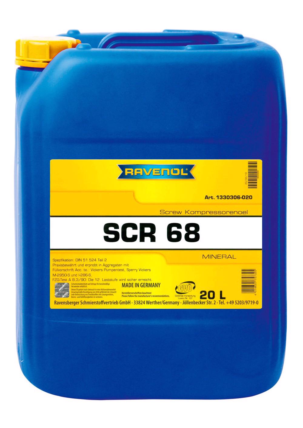 RAVENOL SCR 68 Screw Kompressorenoel  20 L