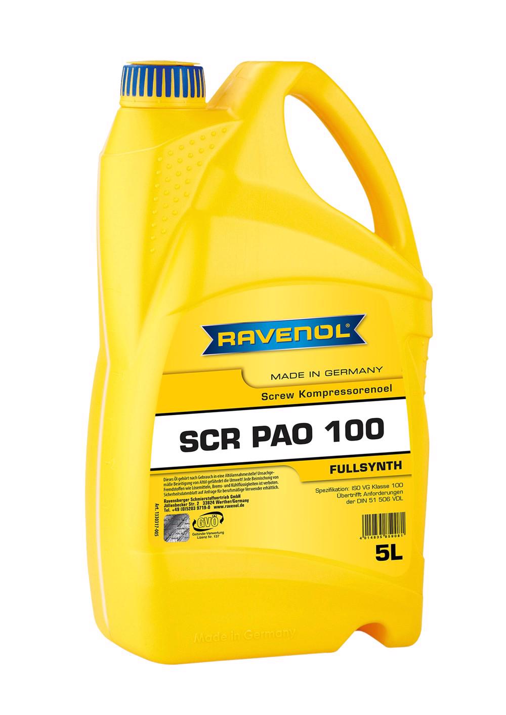 RAVENOL SCR PAO 100 Screw Kompressorenoel  5 L
